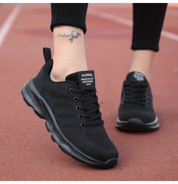 Women's Solid Color Casual Sneakers, Lace Up Low-top Round Toe Non-slip Lightweight Outdoor Shoes, Walking Comfy Shoes